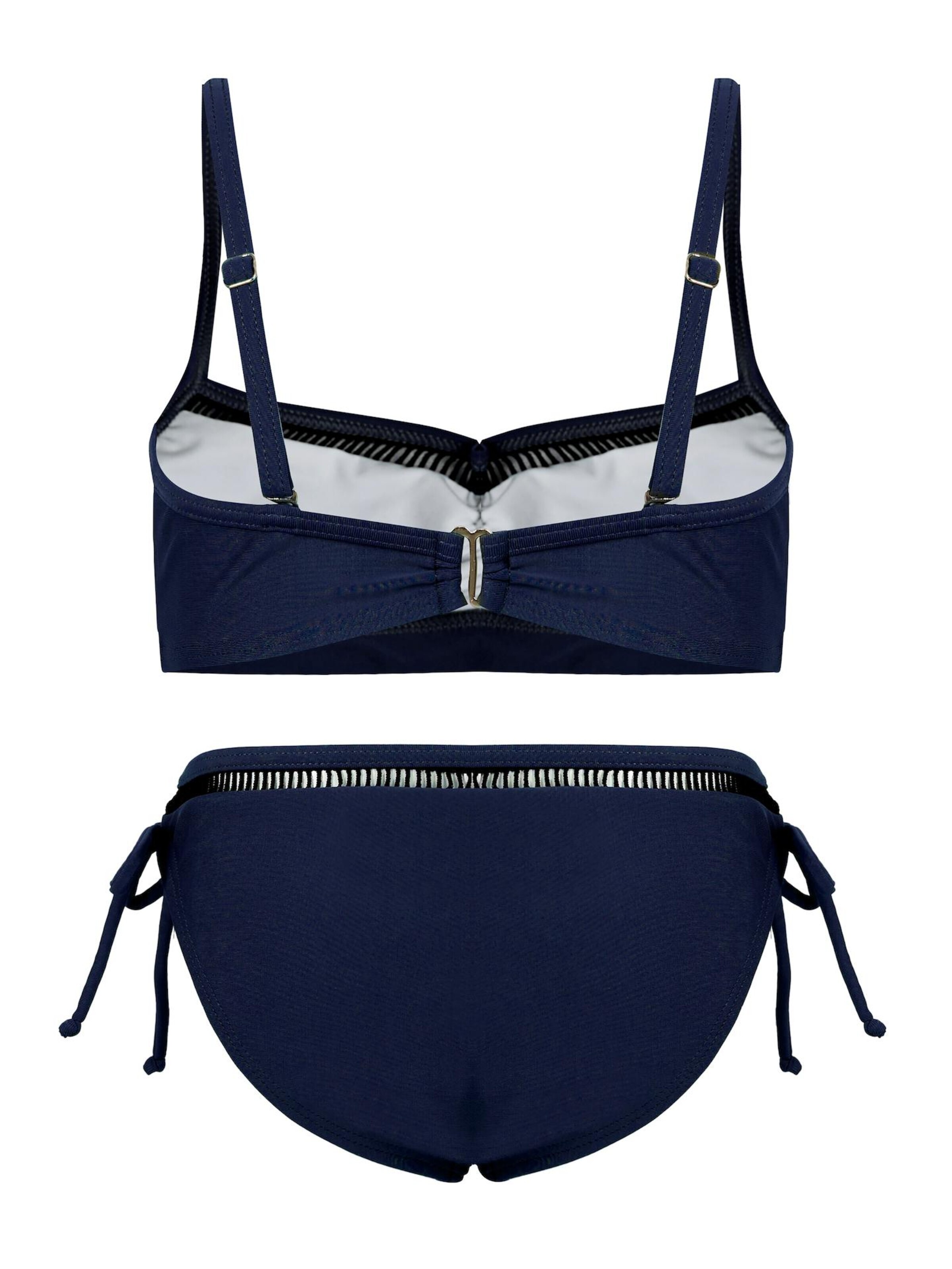 La V Triangel Bikini 'Bikini classic met kant detail' in Blauw