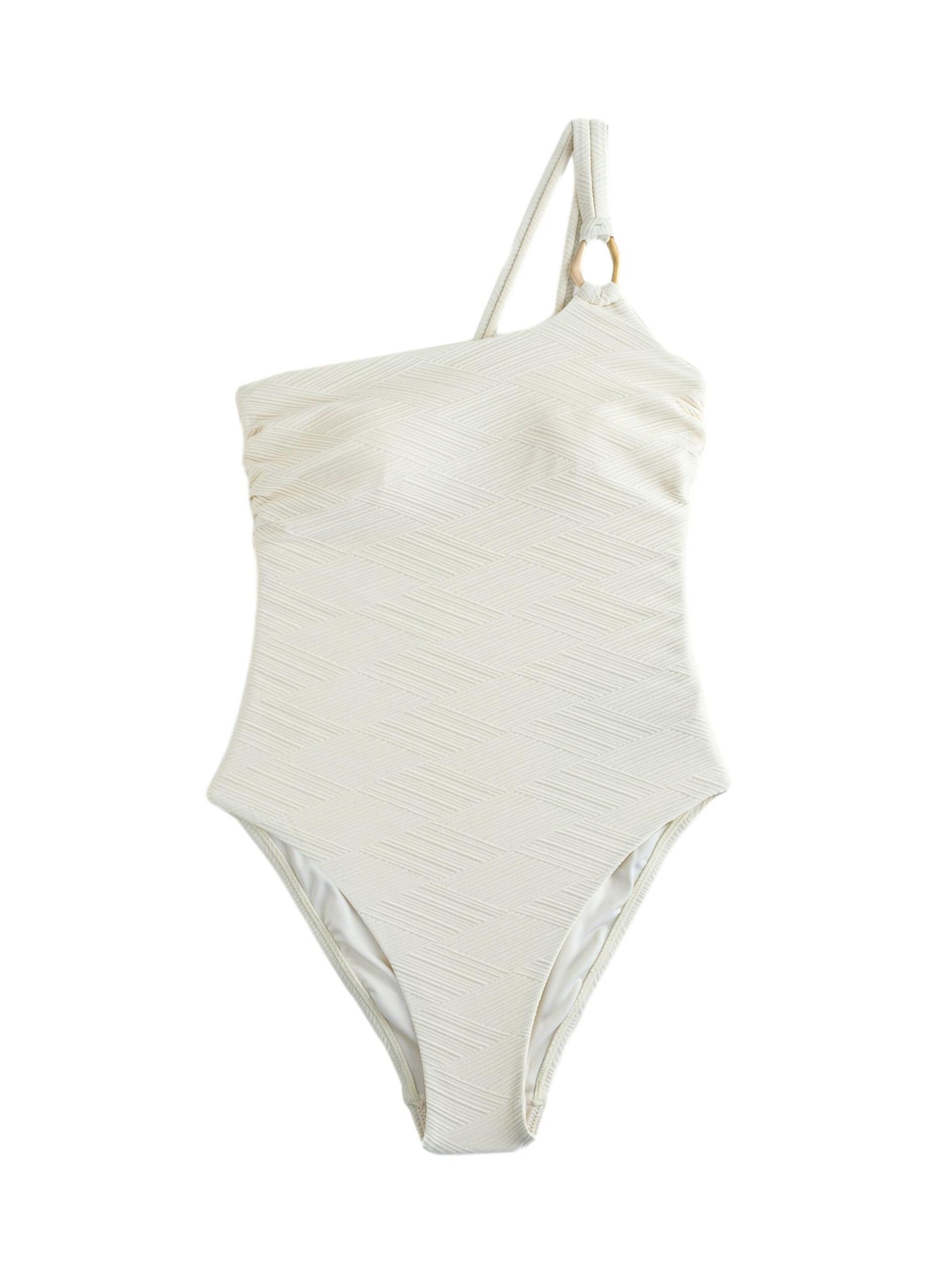 Mint Velvet Shaping Swimsuit in White: front