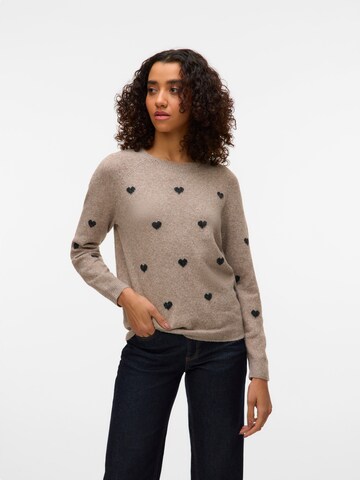 VERO MODA - Pullover 'VMDOFFY INTARSIA' em cinzento: frente