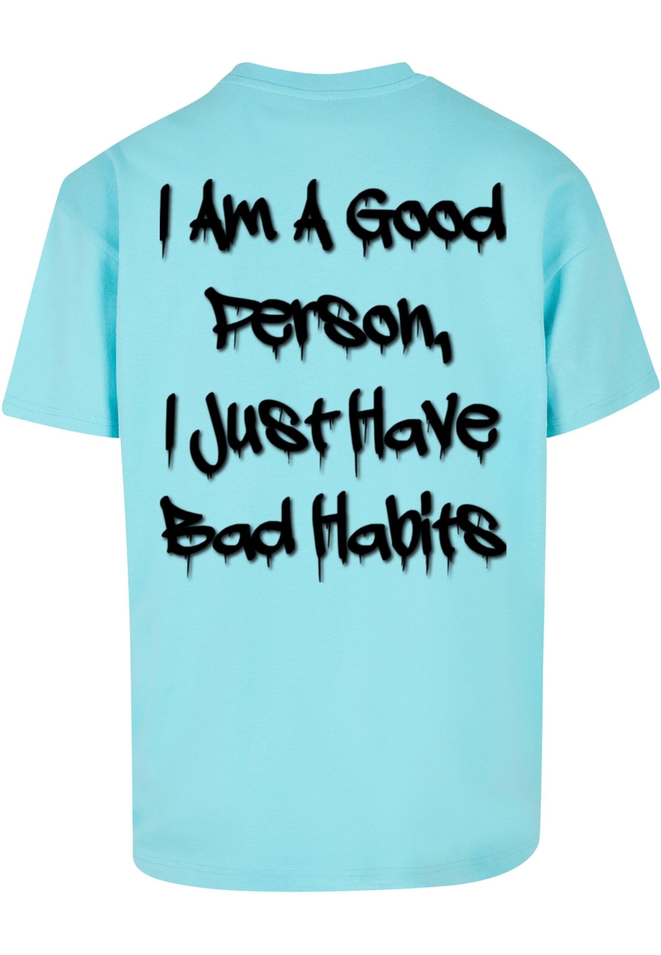 Merchcode Tričko 'Bad Habits' – modrá