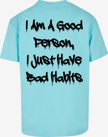Merchcode T-Shirt 'Bad Habits' in Blau