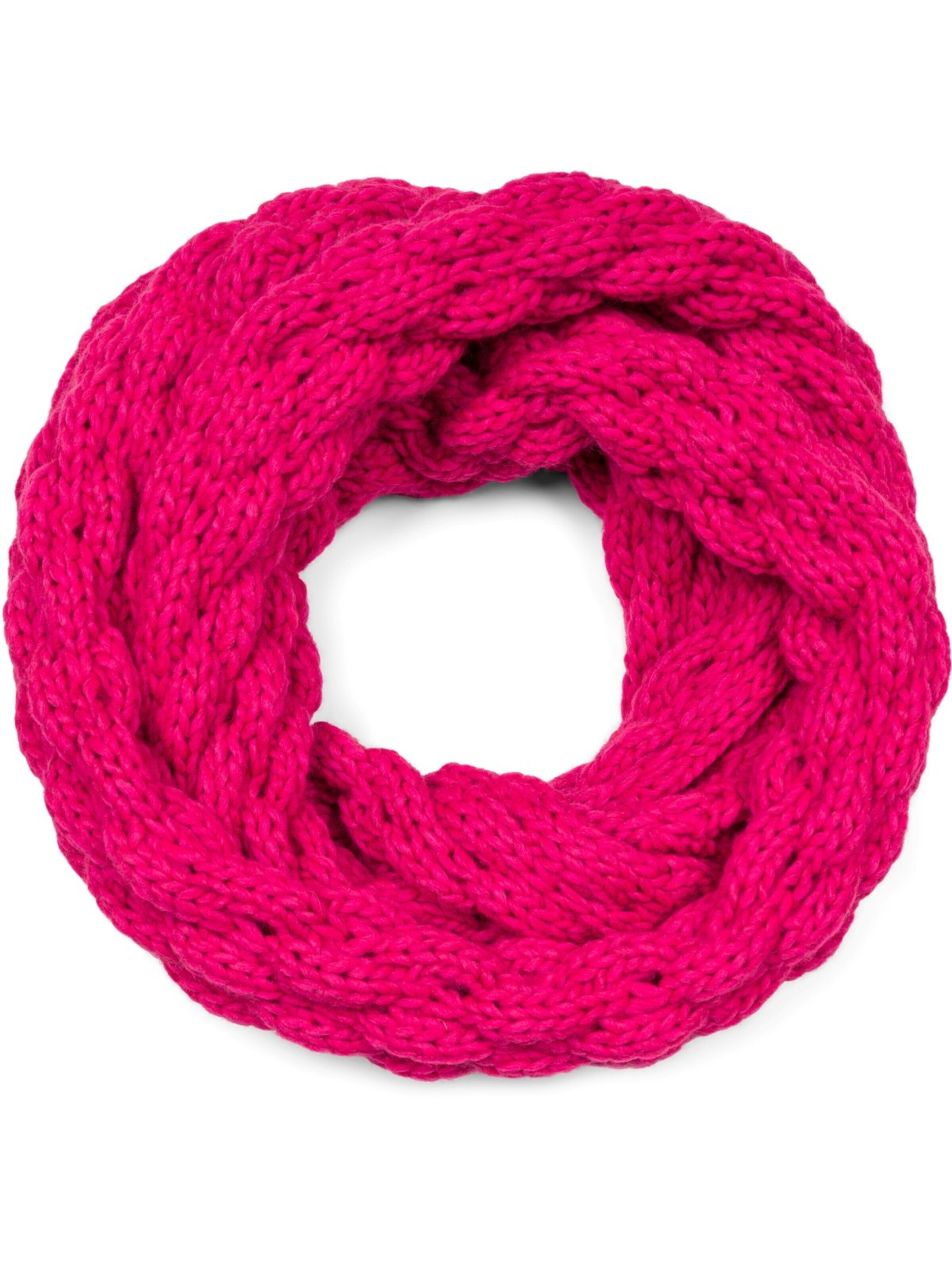 styleBREAKER Schlauchschal 'Strick Loop mit Bubblemuster'‌ in Pink: Vorderseite