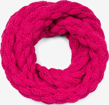 styleBREAKER Schlauchschal 'Strick Loop mit Bubblemuster' in Pink: Vorderseite