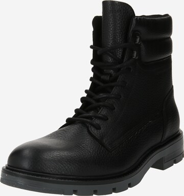 Boots stringati di TOMMY HILFIGER in nero: frontale