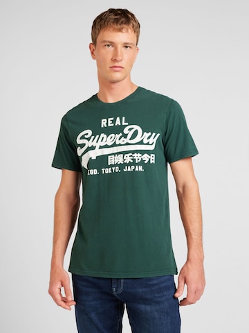 Superdry Shirt 'Classic' in Groen: voorkant