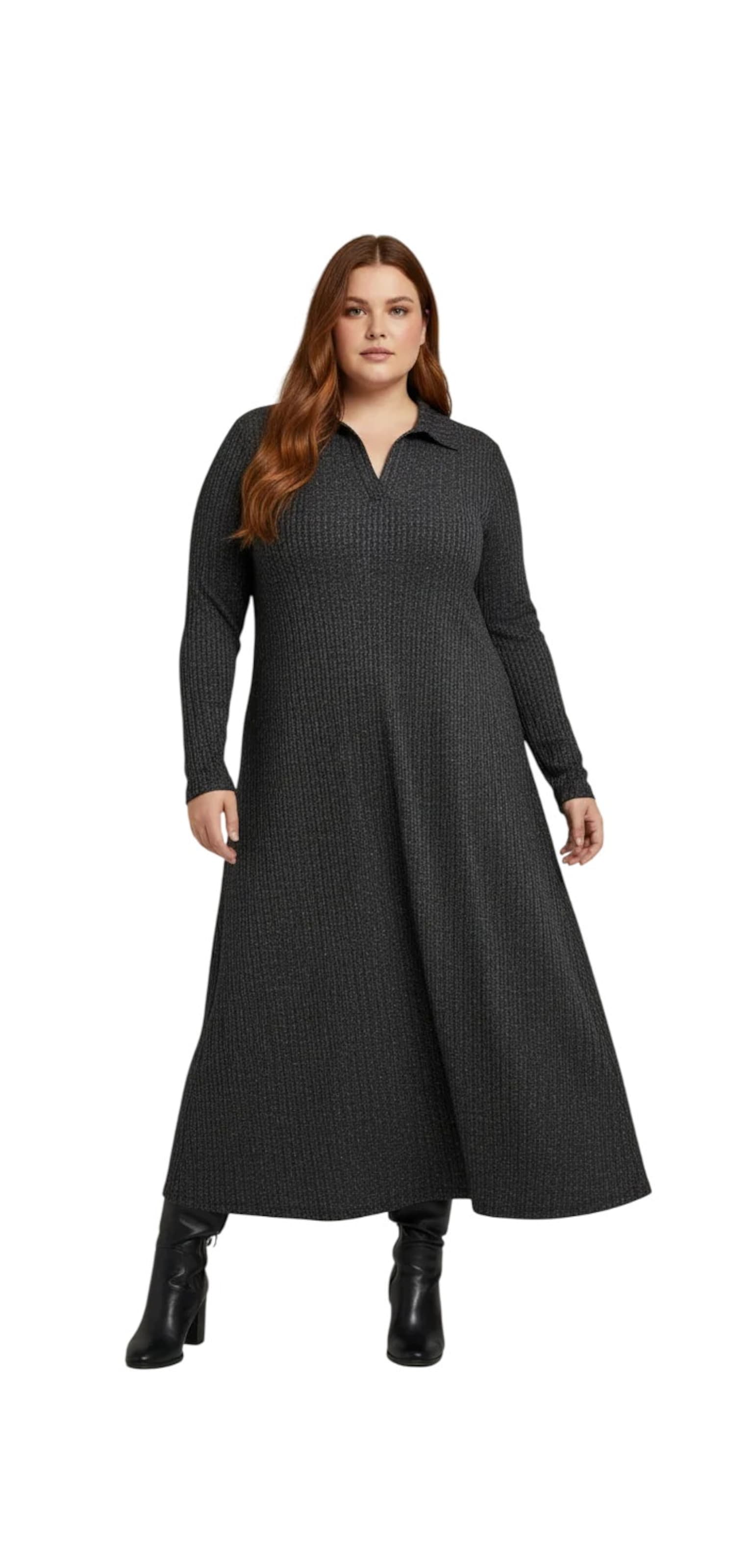 Shape Of You Kleid in Grau: Vorderseite