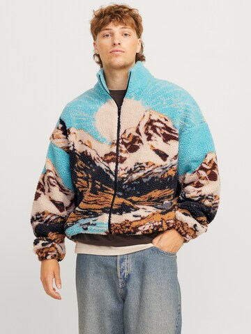 JACK & JONES Sweat jacket 'JORLandscape' in White: front