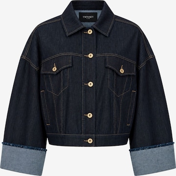 Twinset Kurtka przejściowa 'Denim Jacket with Contrasting Cuffs' w kolorze niebieski: przód