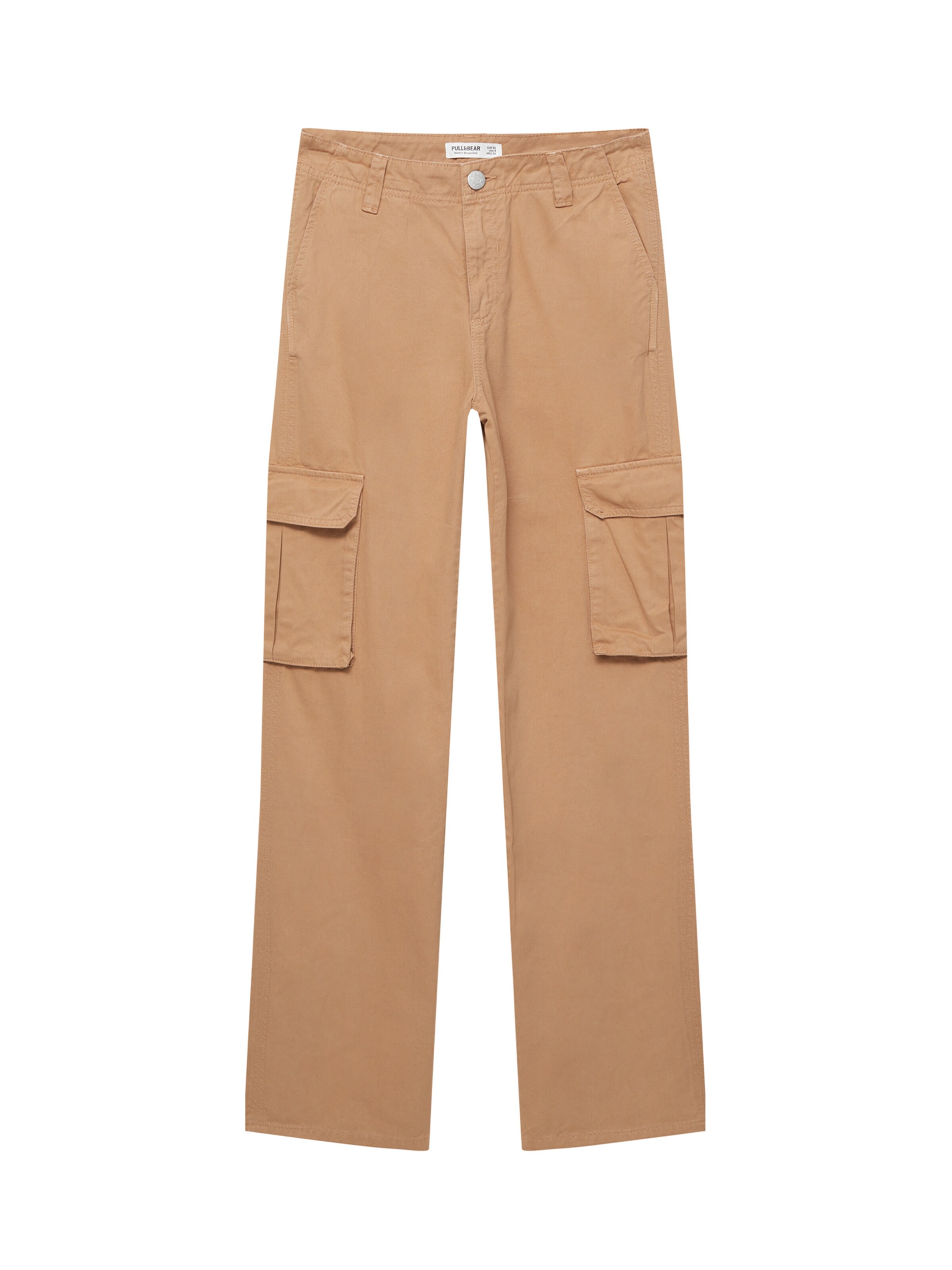 Pull&Bear Regularen Kargo kavbojke | rjava barva: sprednja stran