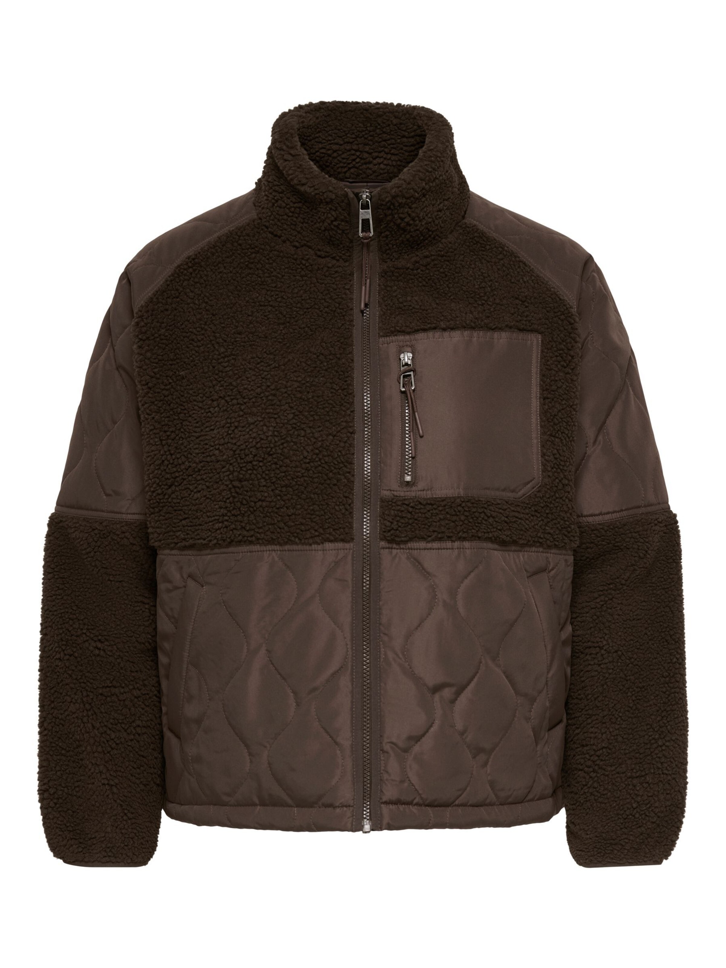 Veste en polaire 'CAROhio' ONLY Carmakoma en marron : devant