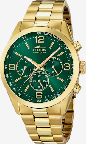 Lotus Analoog horloge in Groen: voorkant