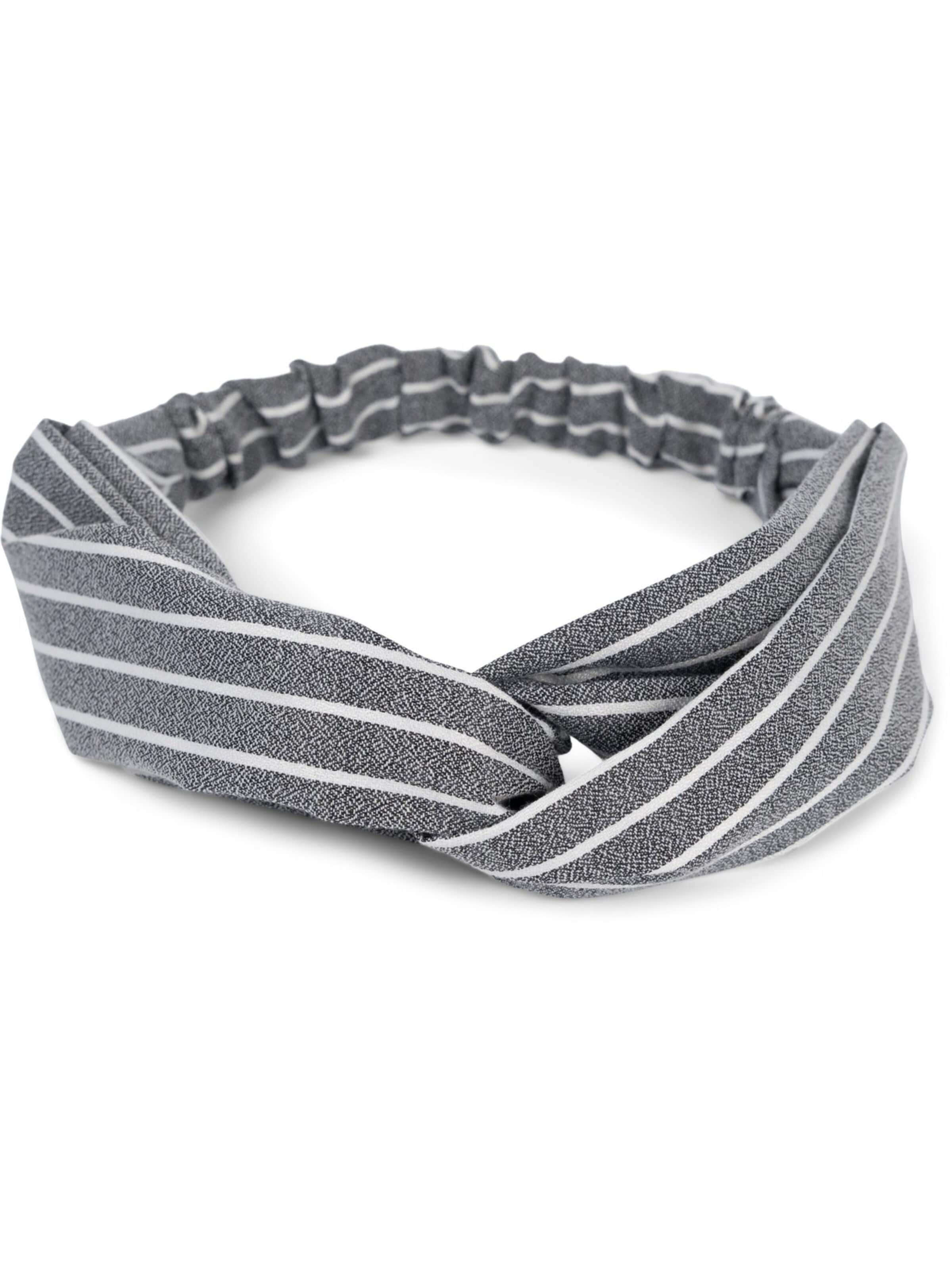 styleBREAKER Haarschmuck 'Haarband mit Streifen Muster und Twist Knoten'‌‌‌‌‌‌‌‌ in Schwarz: Vorderseite
