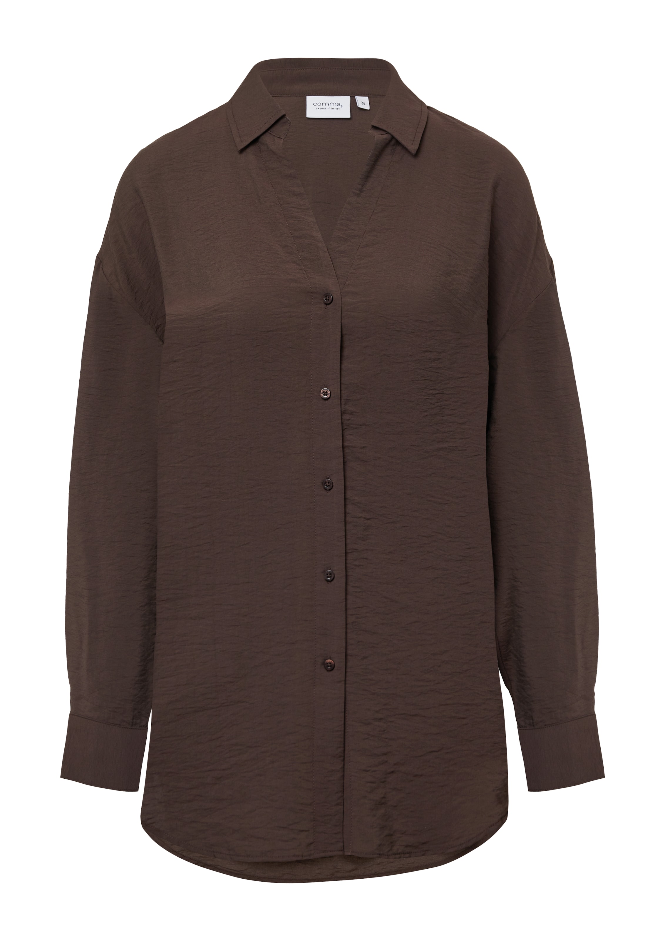 comma casual identity Blouse in Bruin: voorkant