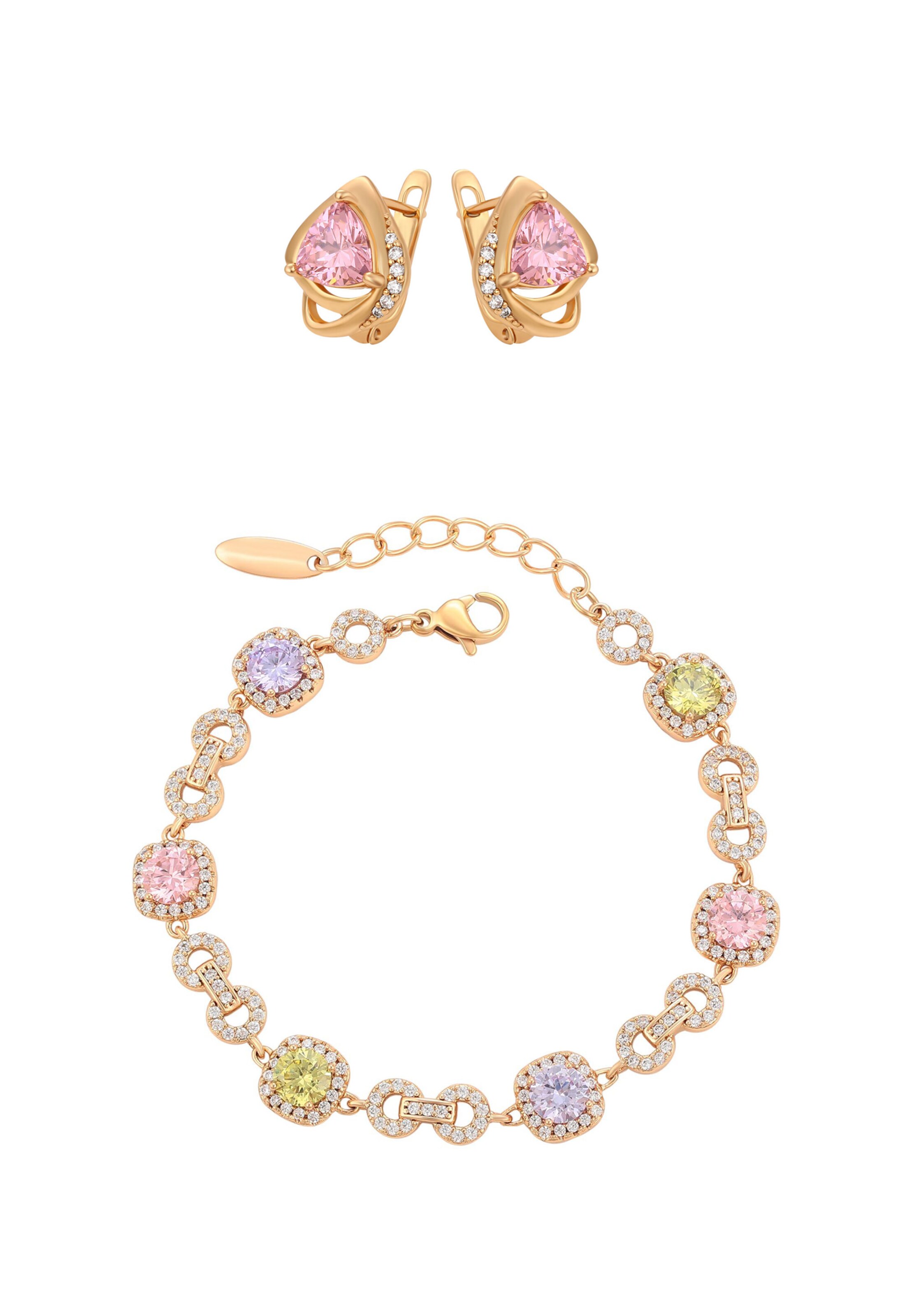 faina Jewelry Set in Gold: front