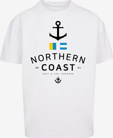 F4NT4STIC Shirt 'Nordsee Nordic Coast Knut & Jan Hamburg' in Weiß: predná strana