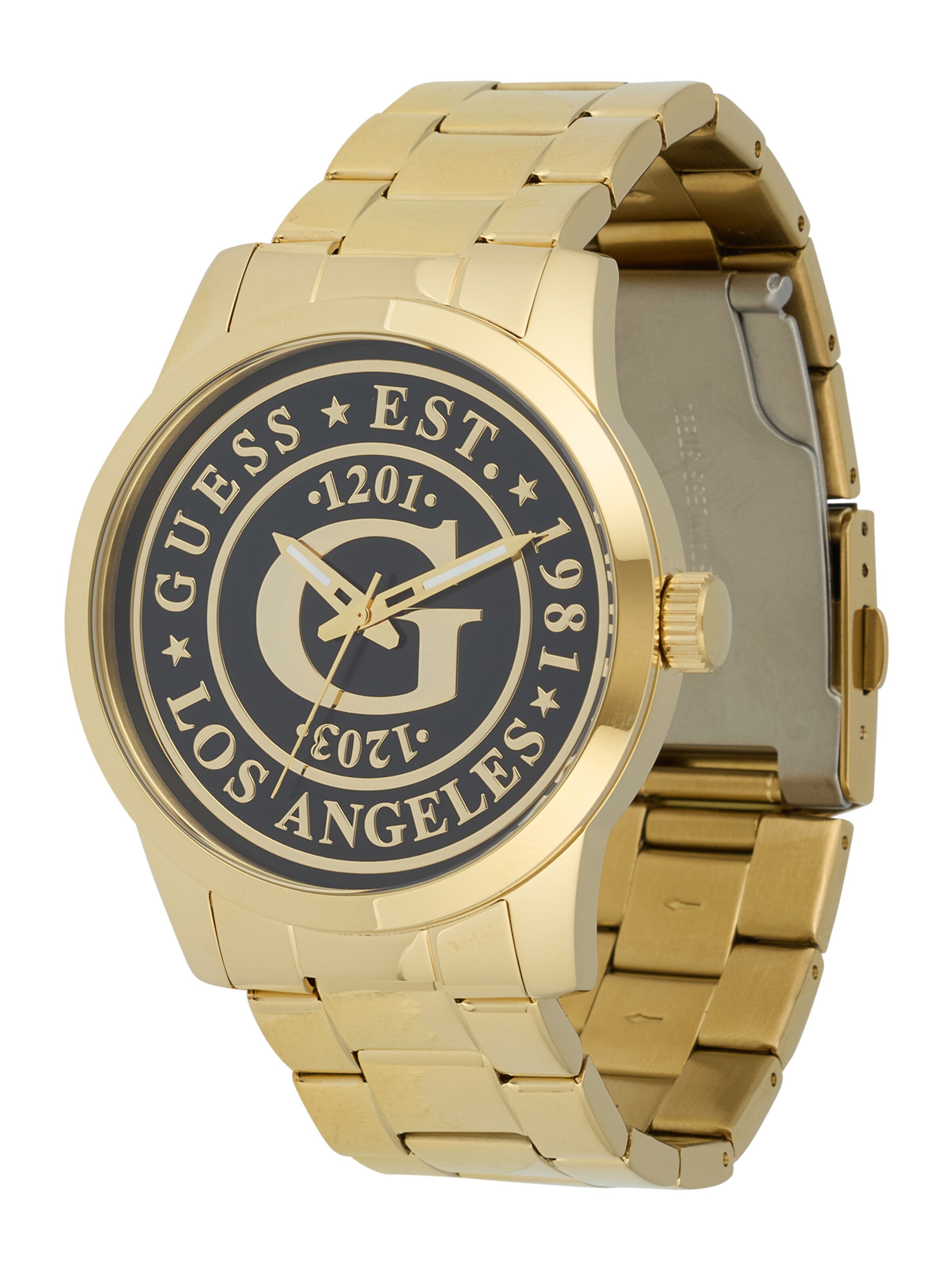 GUESS Analog Watch 'COLLEGIATE' in Gold: front