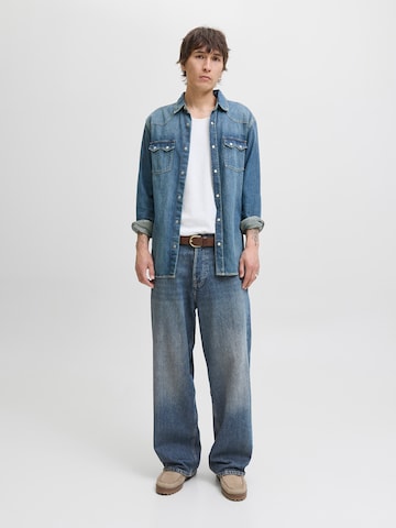 Wide Leg Jean 'JJIDAVE JJCOOPER' JACK & JONES en bleu