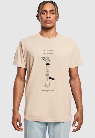 Mister Tee Shirt 'Depresso' in Beige: Vorderseite