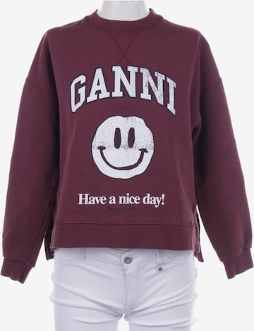 GANNI Sweatshirt & Zip-Up Hoodie in XXS in Red: front