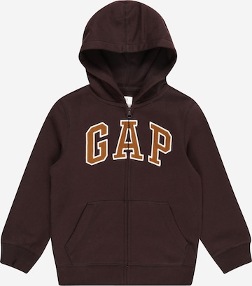 GAP Zip-Up Hoodie in Brown: front