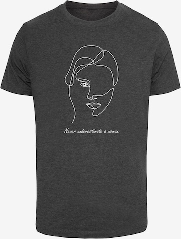 Merchcode Shirt 'Woman WD - Figure' in Grijs: voorkant