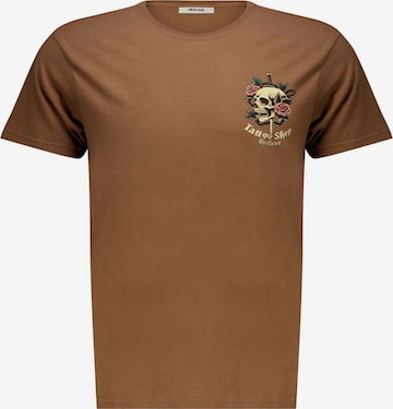 T-Shirt 'Toluca' Deeluxe en marron : devant
