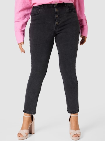 Noisy May Curve Skinny Jeans 'AGNES' in Black: front