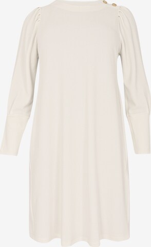 Yoek Dress in Beige: front