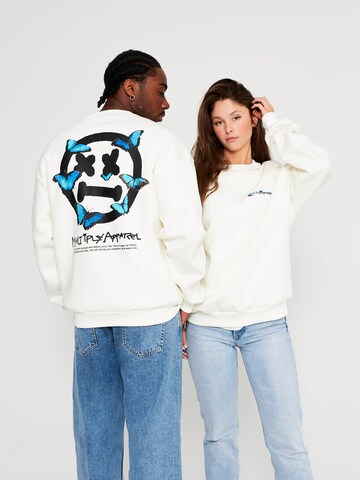 Multiply Apparel Sweatshirt 'Smiley' in White