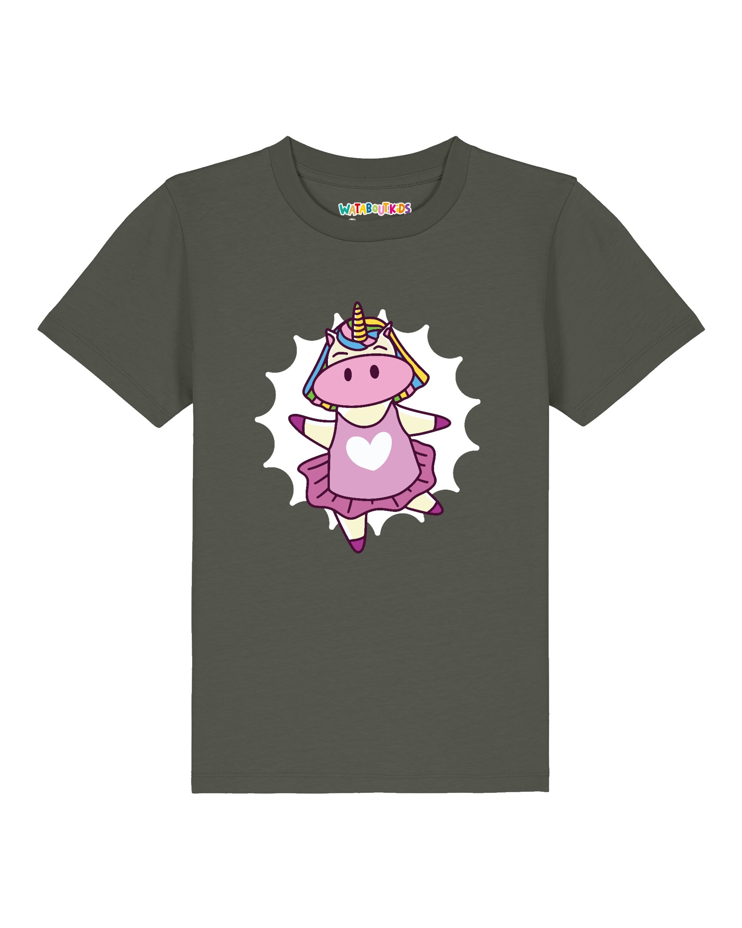 Maglietta 'Ballett Unicorn' di watabout.kids in verde: frontale