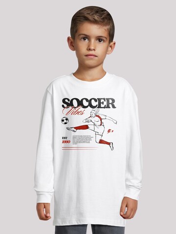 T-Shirt 'Soccer Vibes Sport Fan' F4NT4STIC en blanc : devant