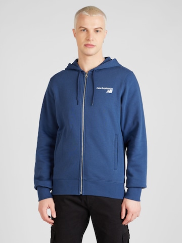 new balance Zip-Up Hoodie in Blue: front