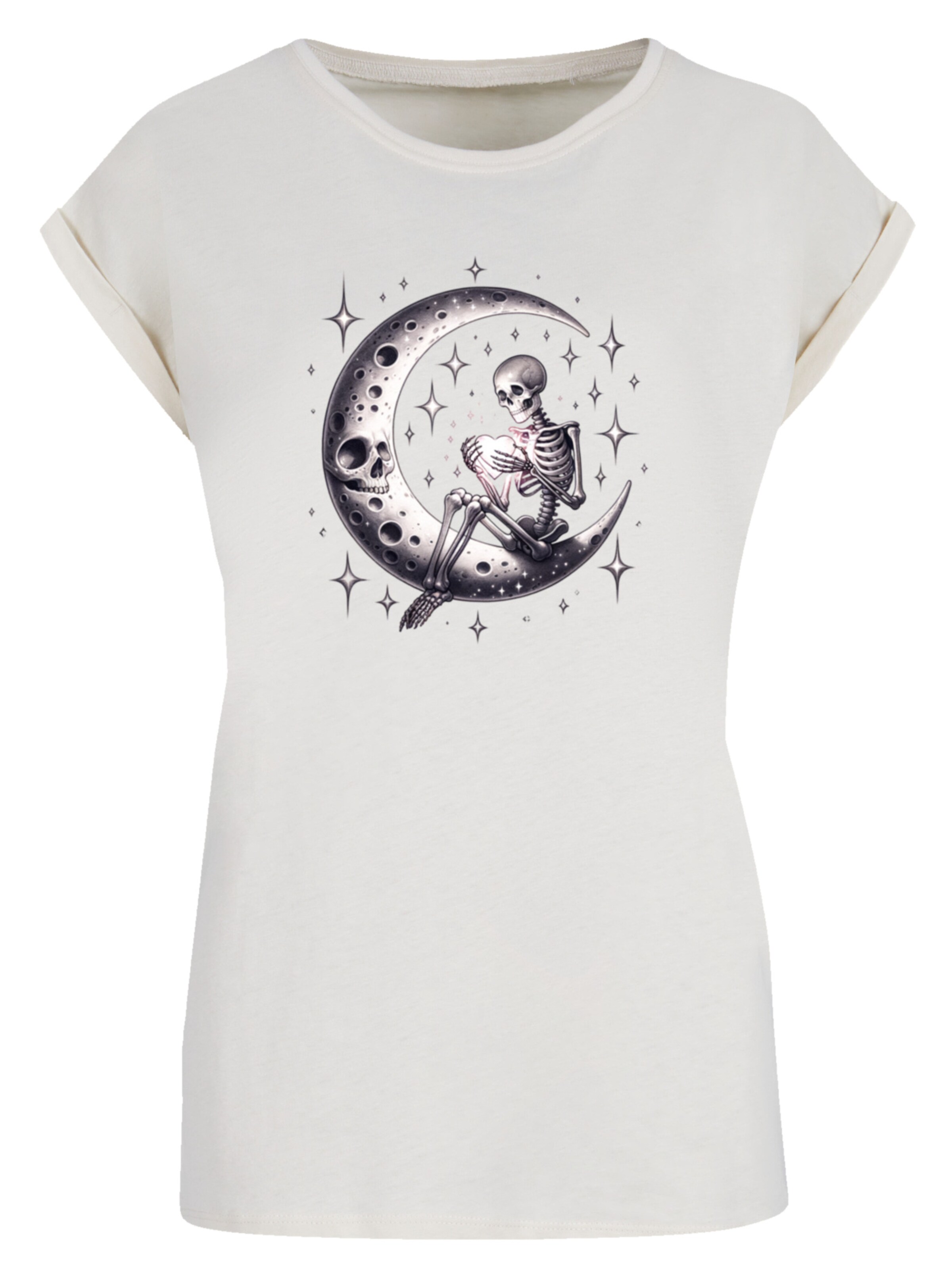 T-shirt 'Gothic Valentinstag Skelett Mond' F4NT4STIC en beige : devant