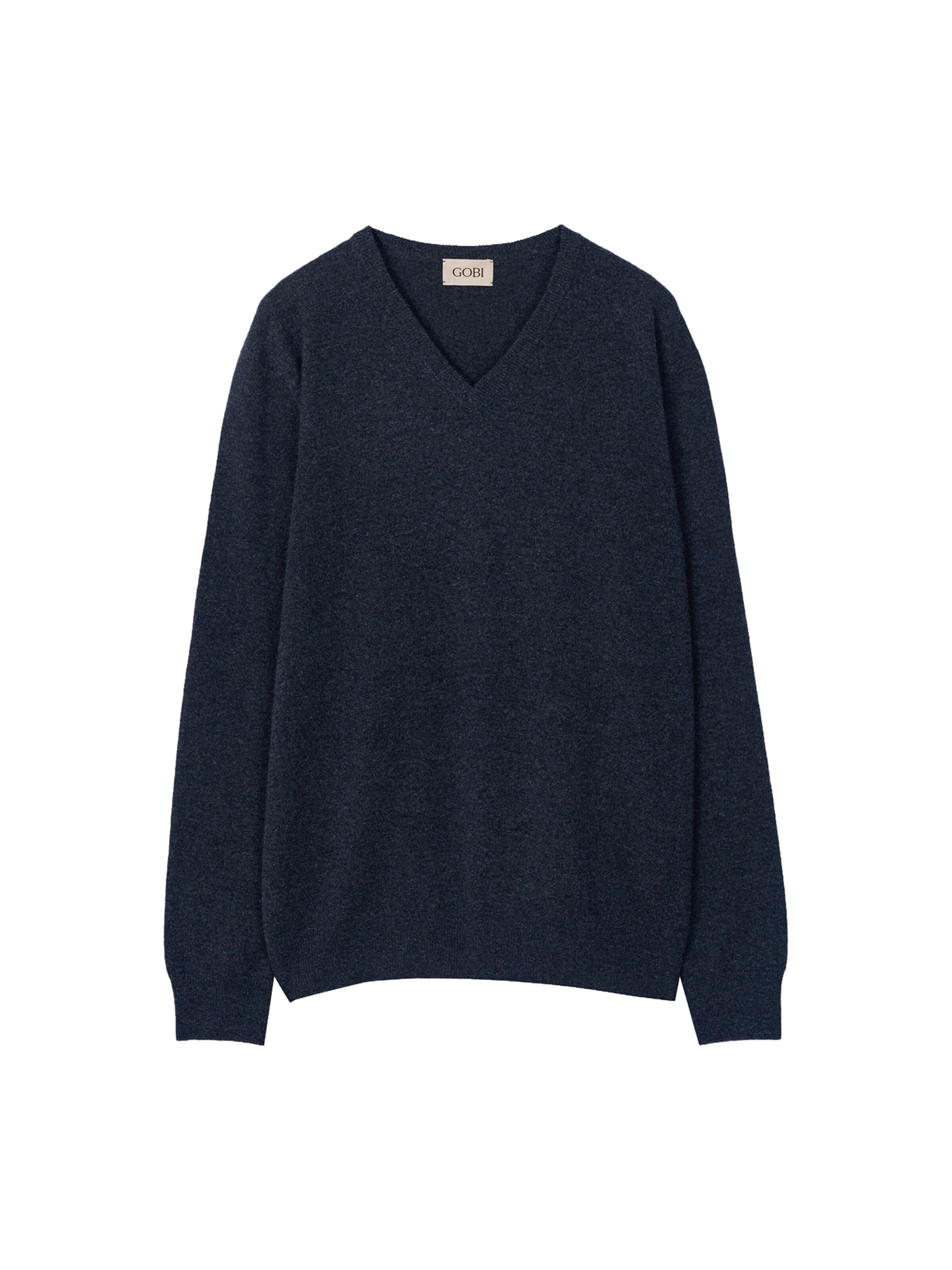 Pullover 'Men's Essential Cashmere V-Neck Sweater' di GOBI Cashmere in grigio: frontale
