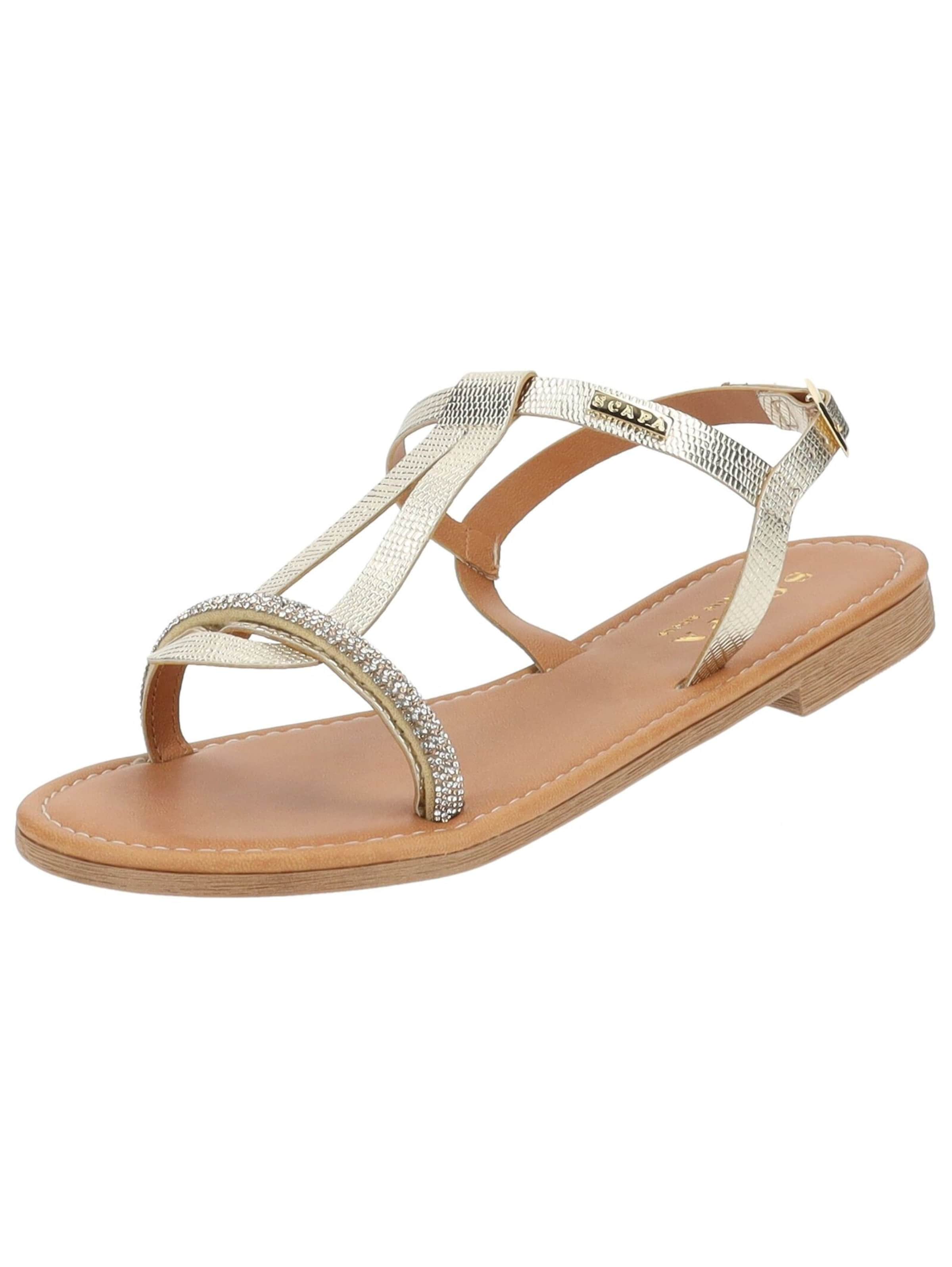 SCAPA Sandalen met riem in Goud: voorkant