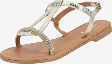 Sandales à lanières SCAPA en or : devant