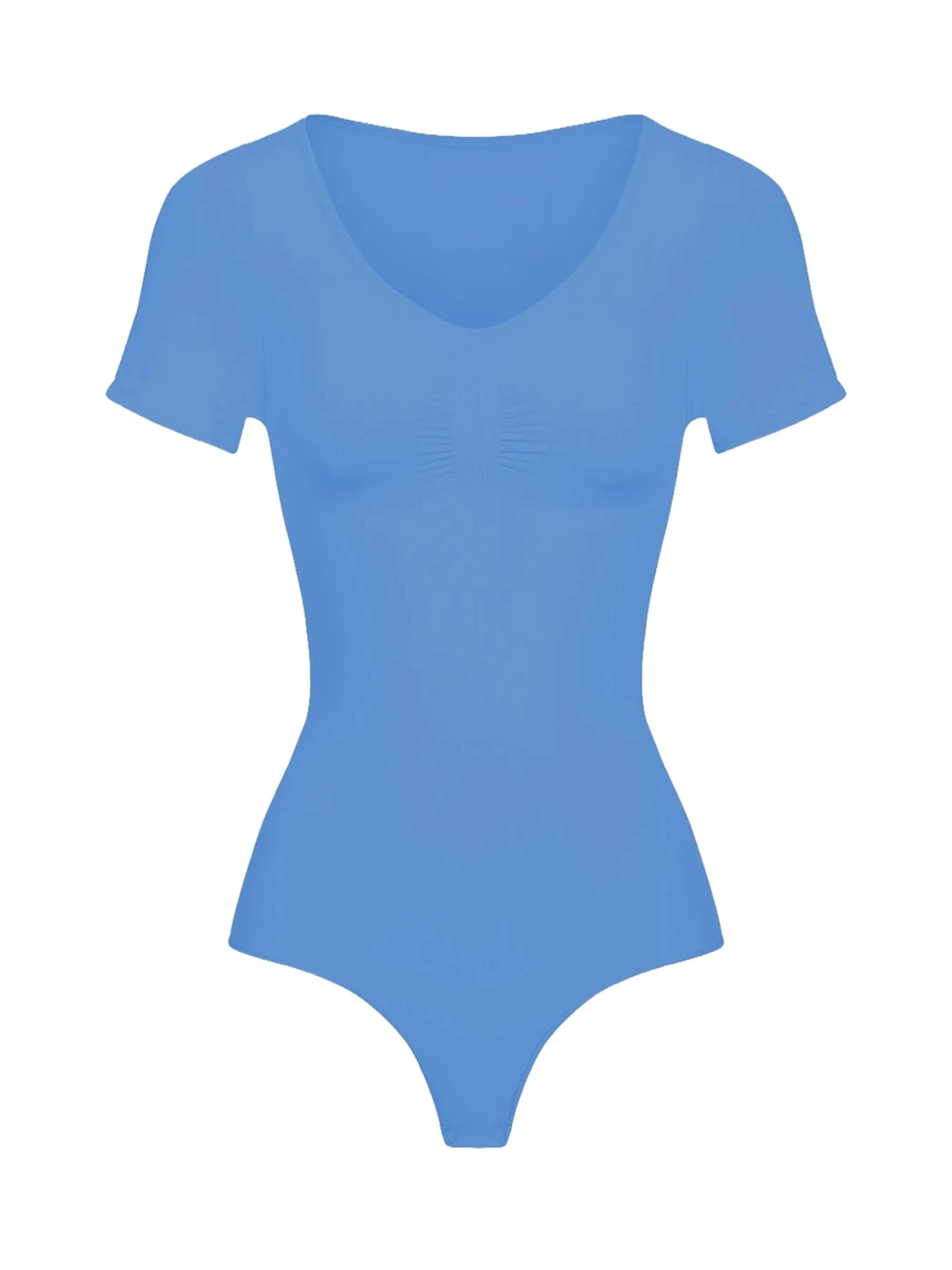 cfab Body moldeador 'T-Shirt Bodysuit Sculpting Shapewear mit String' en XS en azul cian, Vista del producto
