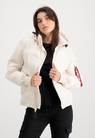 ALPHA INDUSTRIES Zimní bunda – bílá: přední strana