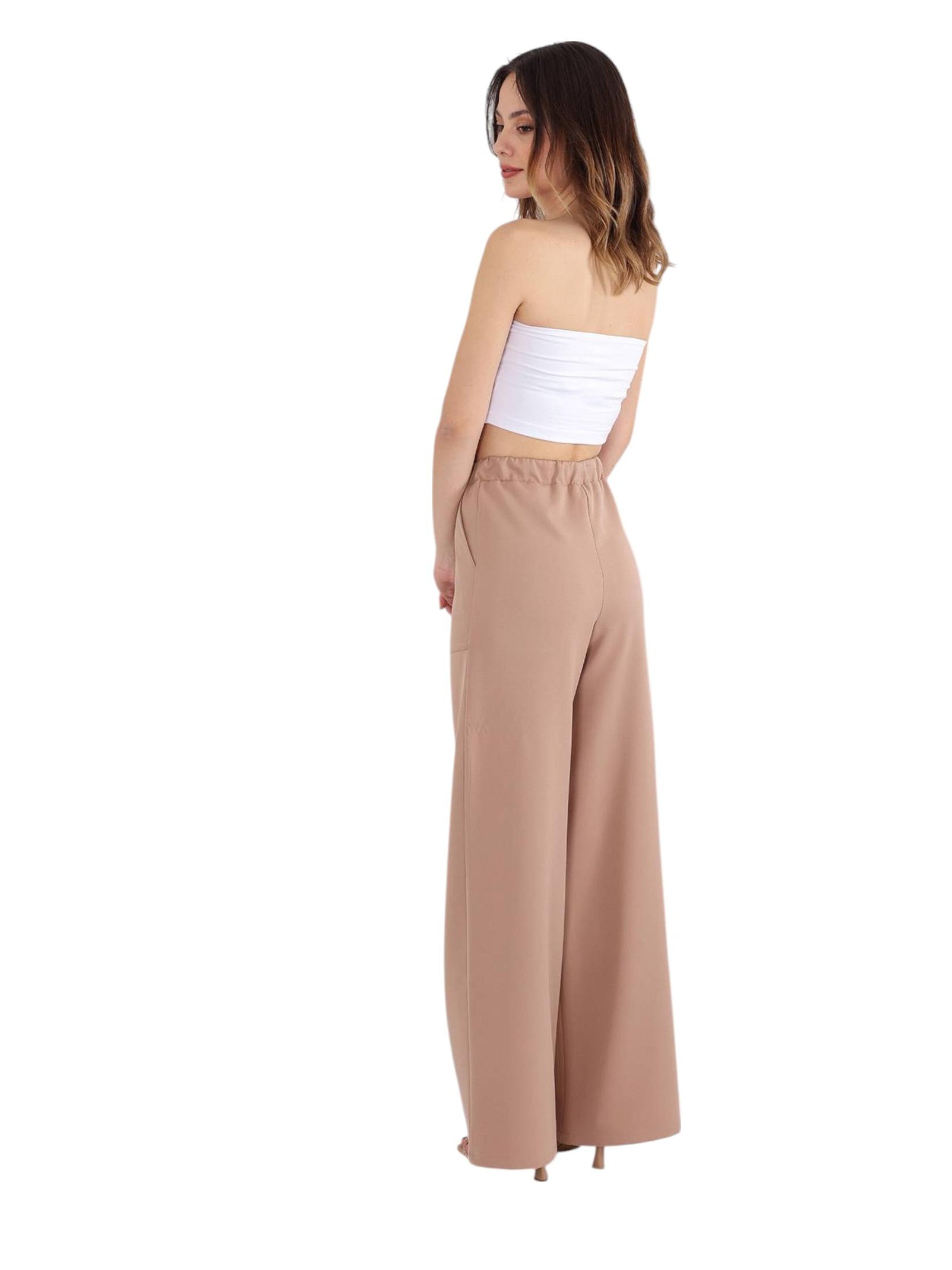 fashionshowcase Wide leg Broek 'ALIN' in Bruin