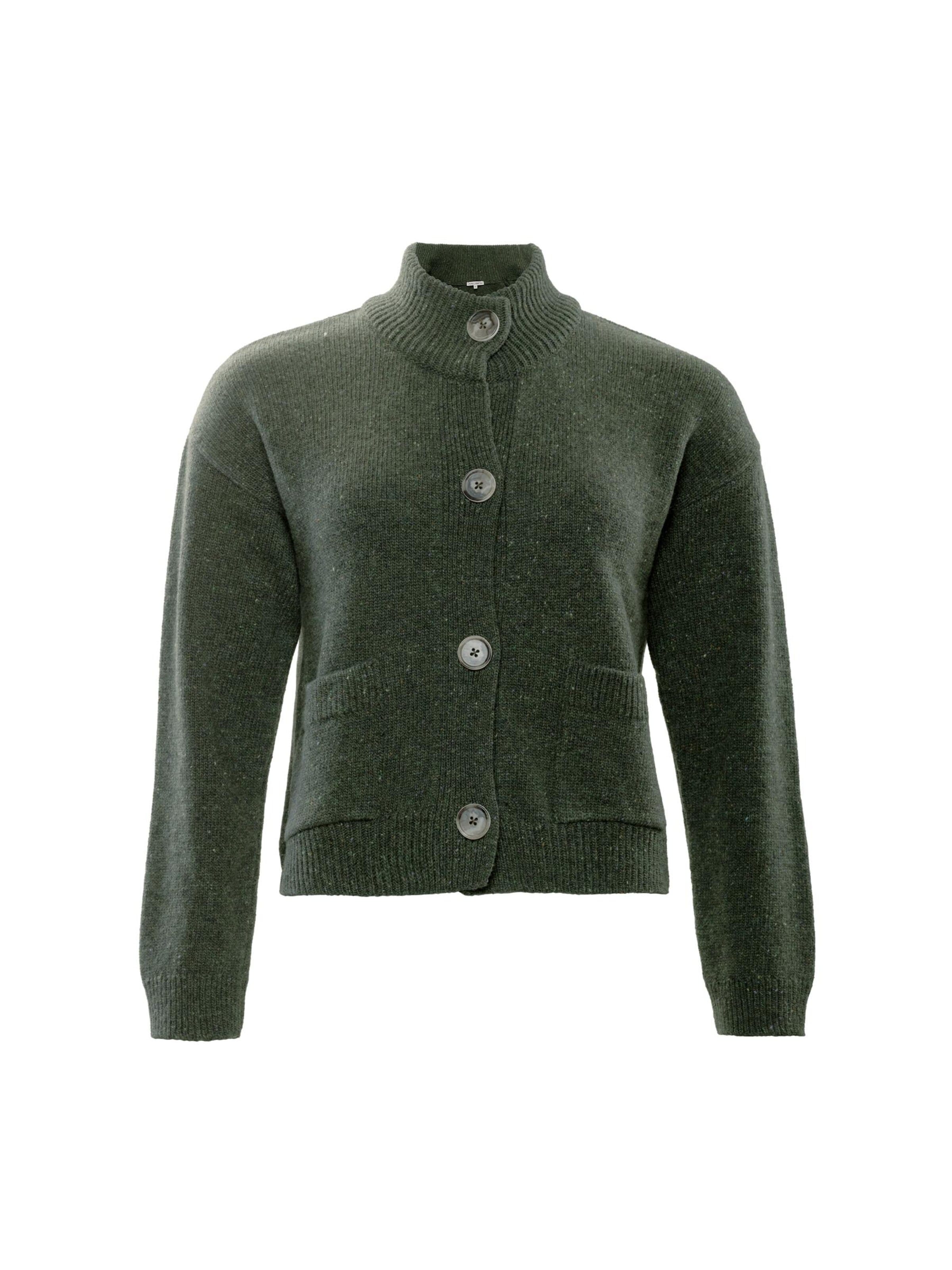 Living Crafts Knit Cardigan 'SIGLIA' in Green: front