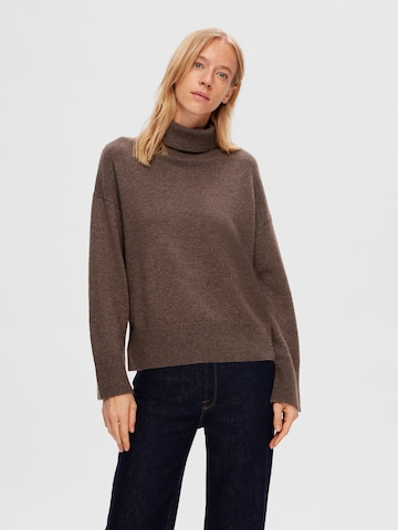 SELECTED FEMME Pullover i brun