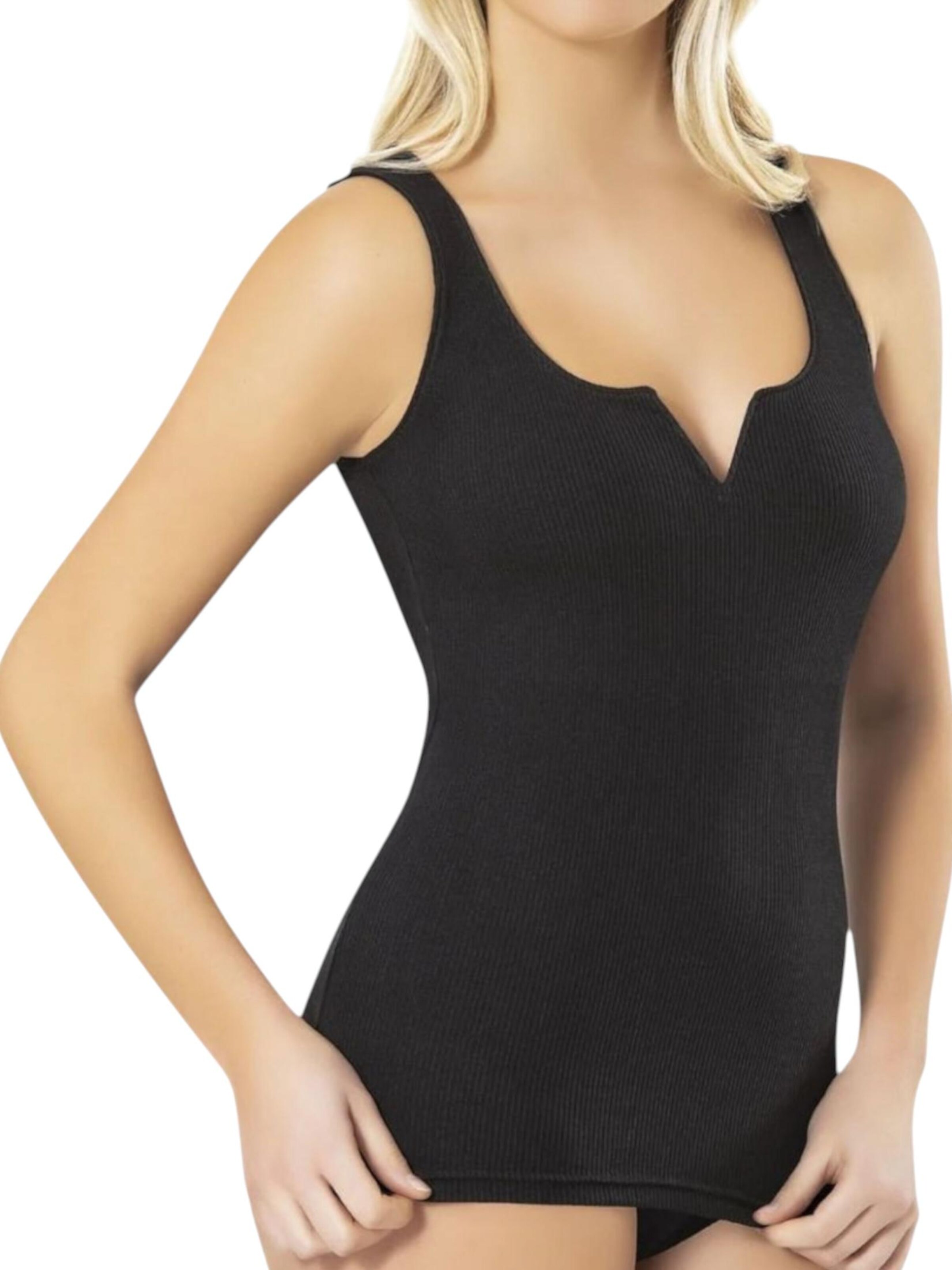 fashionshowcase Overdel 'VIVA RIB' i sort