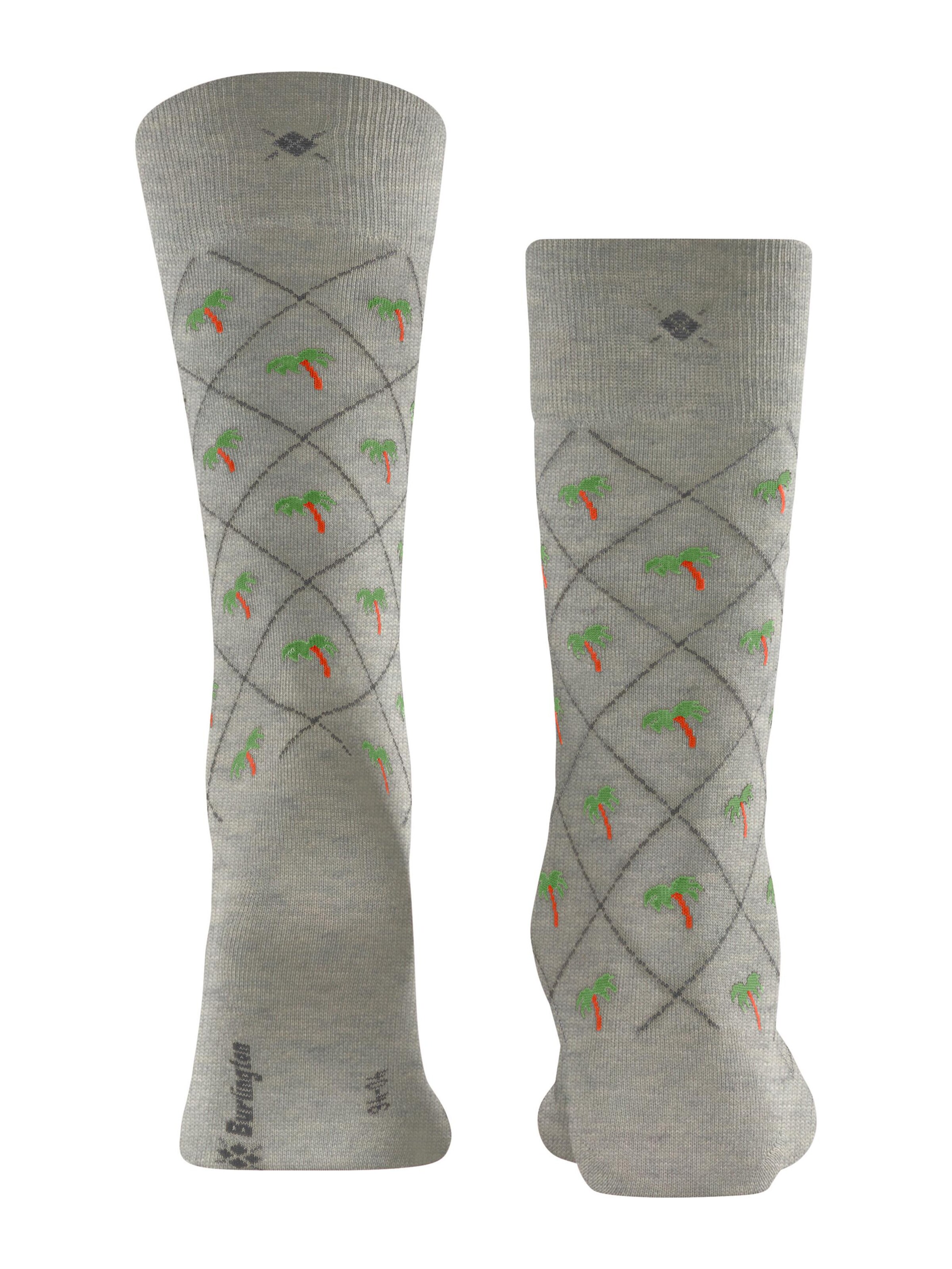 BURLINGTON Socks 'Palm Tree' in Grey