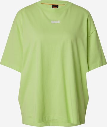 Tricou de la BOSS Orange pe verde: față