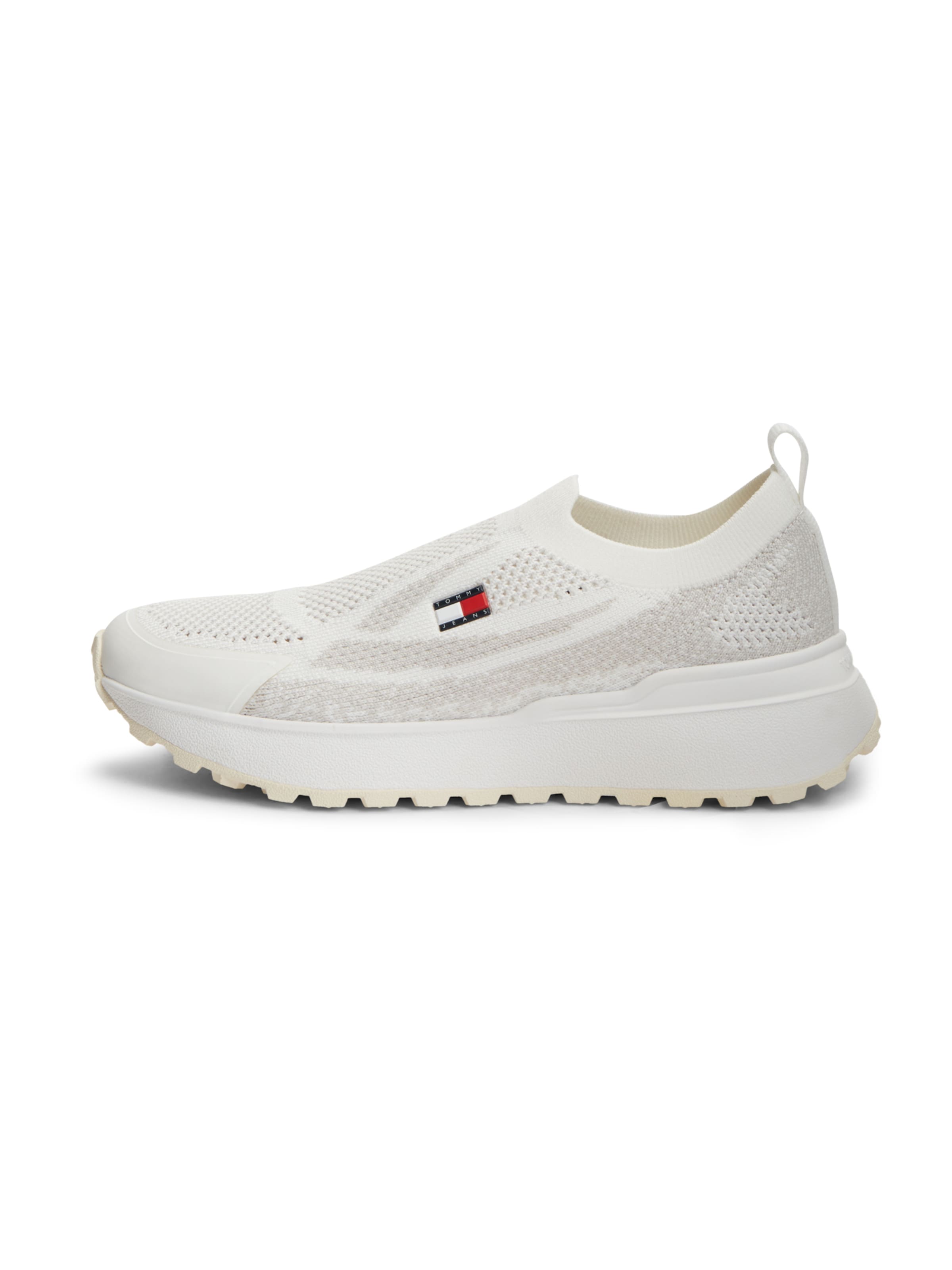 Tommy Jeans Спортни обувки Slip On в бяло: отпред