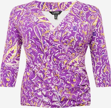 Lauren Ralph Lauren Plus - Camisa 'ALAYJA' em roxo: frente