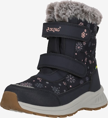 ZigZag Snow Boots in Blue: front