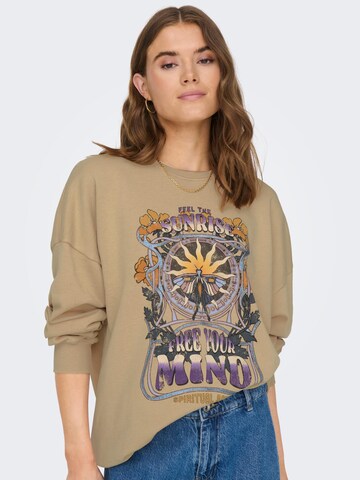 ONLY Sweatshirt 'LUCINDA' in Beige