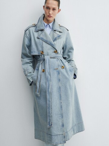 MANGO Between-Seasons Coat 'MARINA' in Blue: front