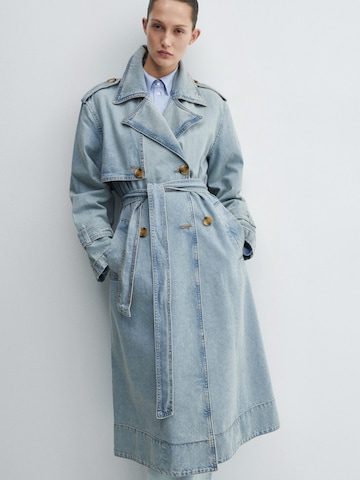 MANGO Přechodný kabát 'MARINA' – modrá: přední strana